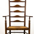 M-2831 Antique Ladder Back Armchair with Rush Seat Penderyn Antiques (4)