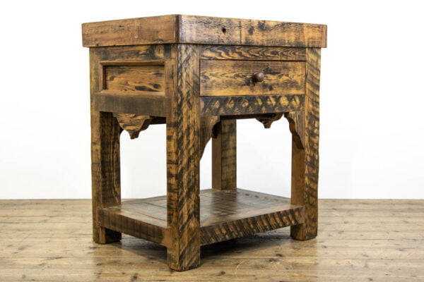 M-3395 Rustic Wooden Kitchen Island Penderyn Antiques (1)