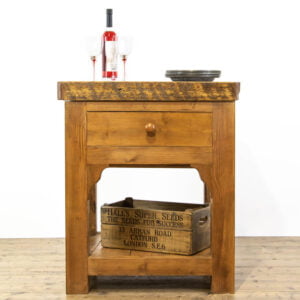 M-3396 Rustic Wooden Kitchen Island with Two Drawers Penderyn Antiques (1)