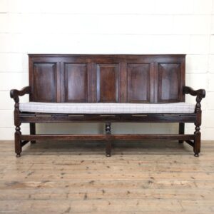 Antique Bench with Upholstered Seat