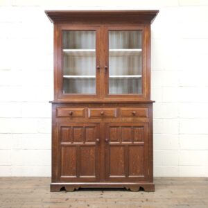 Antique Oak Two Stage Glazed Bookcase