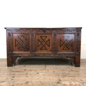Large 18th Century Oak Coffer with Inlay