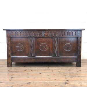 Antique 18th Century Carved Oak Coffer