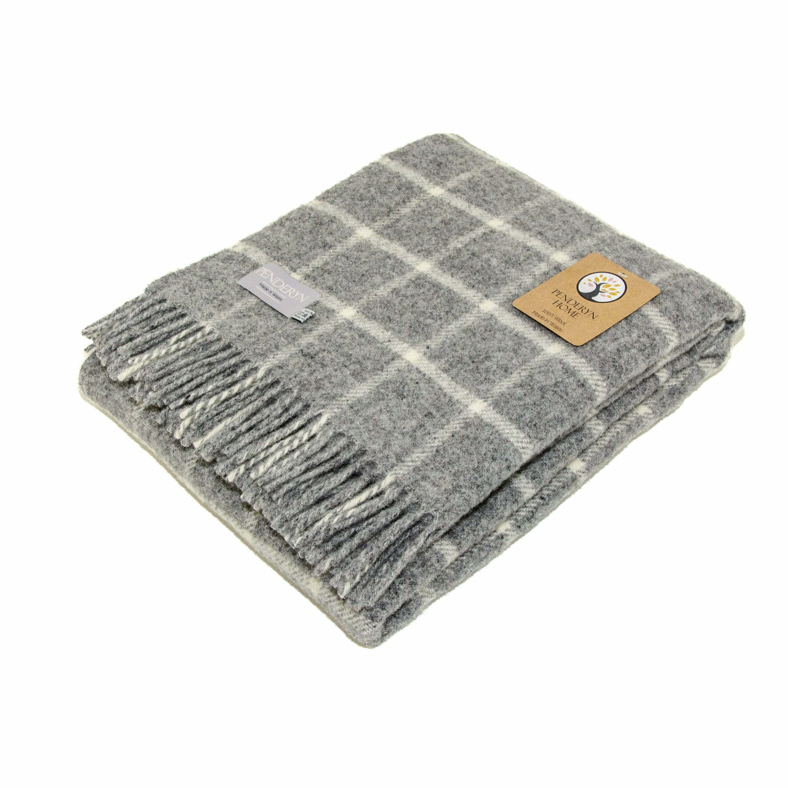 Grey Check Welsh Blanket