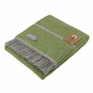 Fern Green Stripe Welsh Blanket
