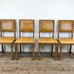 Set of Four Early 20th Century Leather Dining Chairs