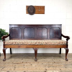 Antique George III Oak Settle Bench