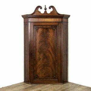 M-1386 Georgian Mahogany Hanging Corner Cupboard Penderyn Antiques (1)