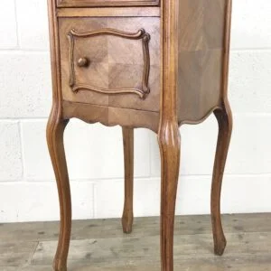 French Walnut and Marble Bedside Cupboard