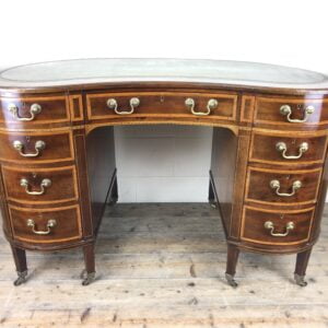 Antique Mahogany Kidney Shaped Kneehole Desk