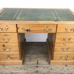 Vintage Pine Pedestal Kneehole Desk