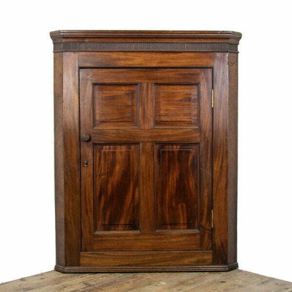 M-1696 Antique 19th Century Mahogany Hanging Corner Cupboard Penderyn Antiques (1)