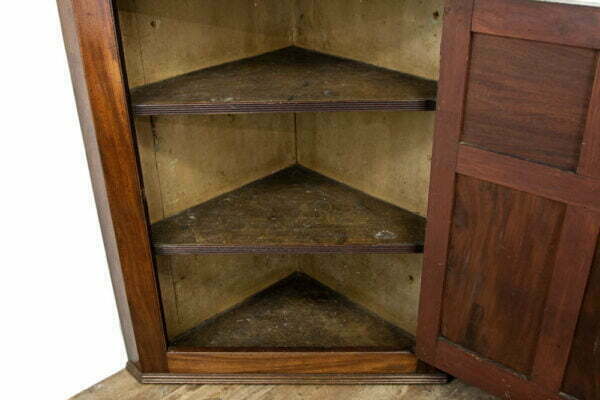M-1696 Antique 19th Century Mahogany Hanging Corner Cupboard Penderyn Antiques (3)
