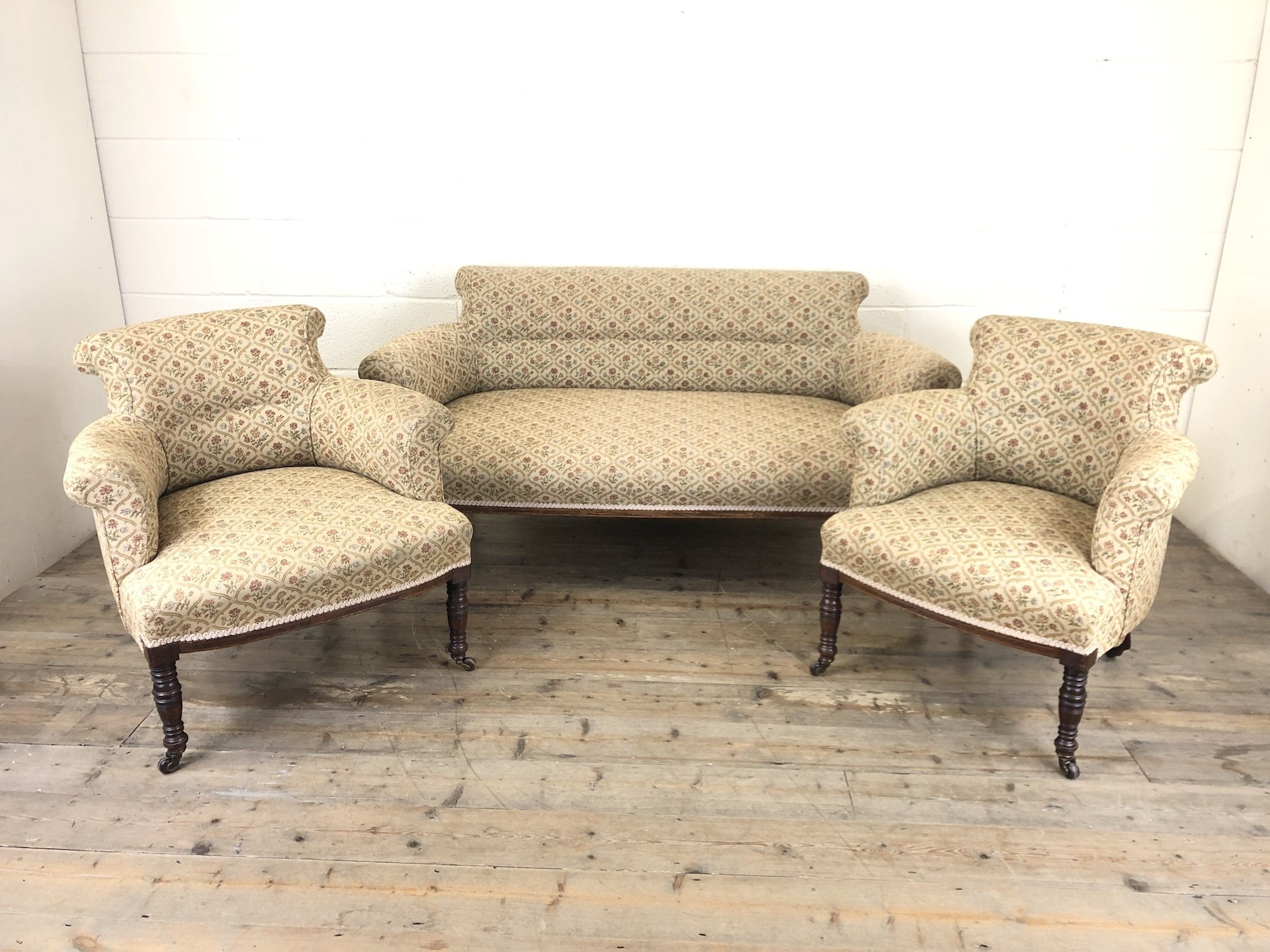 Victorian Three Piece Suite with Upholstery