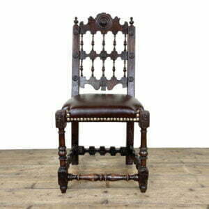 Antique Oak Chair with Leather Seat