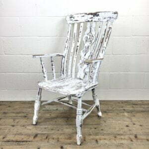Distressed Painted Antique Windsor Armchair