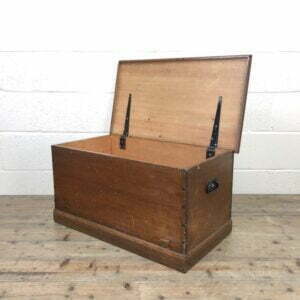 Antique Stained Pine Trunk with Dovetail Joints