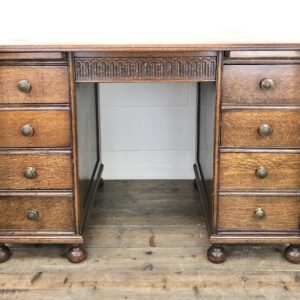 Antique Oak Pedestal Desk