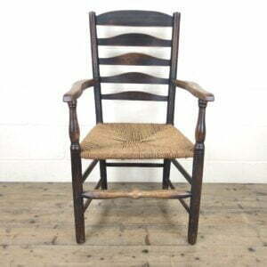 Antique Ladder Back Armchair with Rush Seat