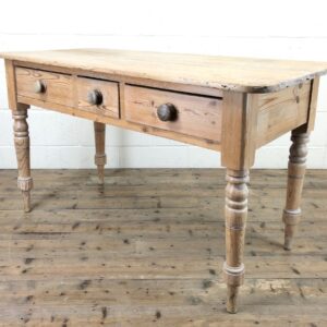 Antique Pine Table with Three Drawers