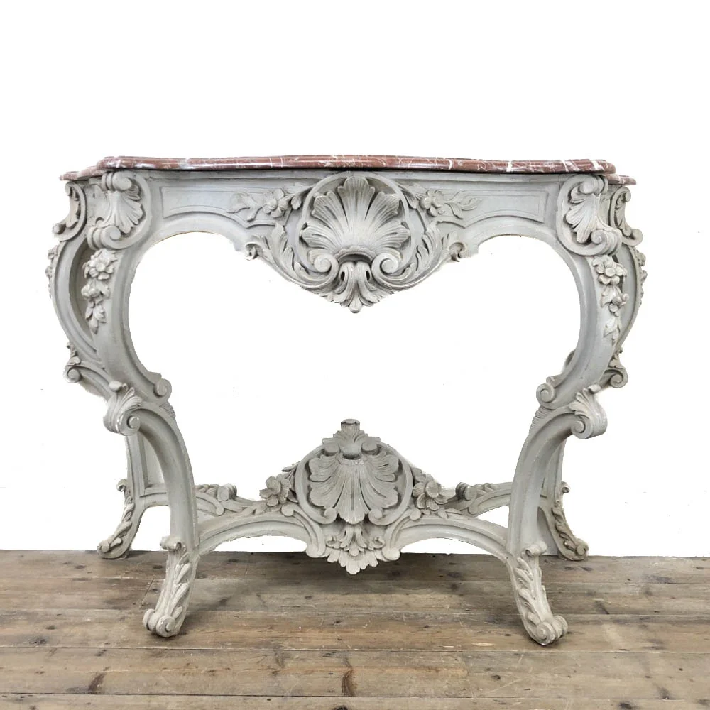 19th Century French Console Table With Marble Top