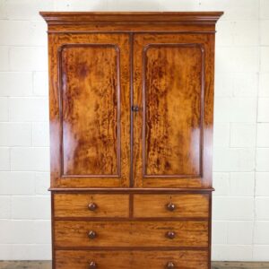 Antique Mahogany Linen Press Cupboard