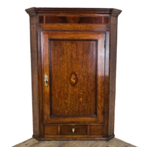 Georgian Oak Corner Cupboard with Inlay