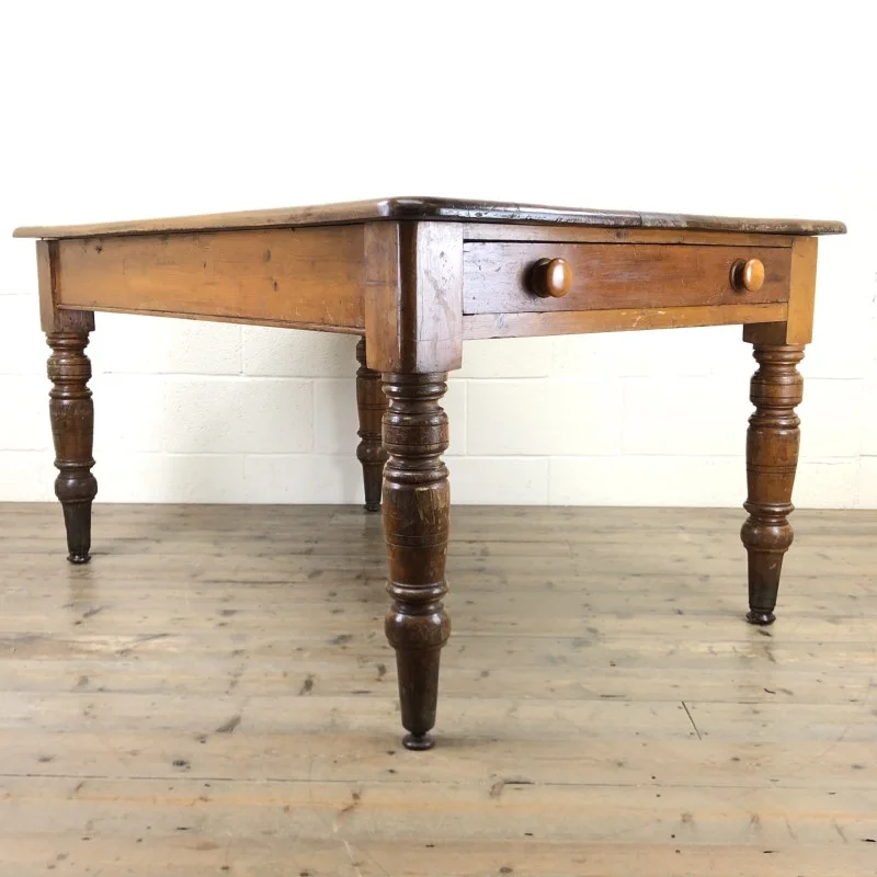Antique Pine and Sycamore Farmhouse Kitchen Table