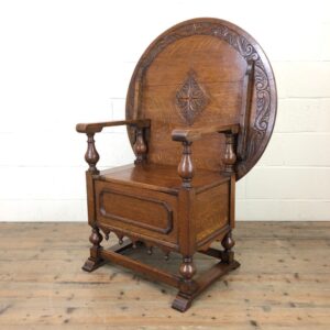 Antique Oak Monk Bench with Storage