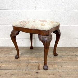 Late Victorian Carved Mahogany Stool