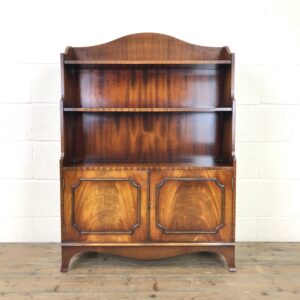 Mahogany Waterfall Bookcase with Cupboard