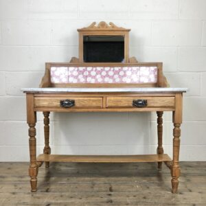 Antique Pine and Marble Washstand