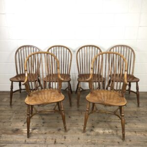 Set of Six Vintage Stick Back Chairs