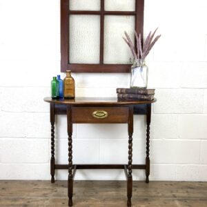 Antique Oak Demi-Lune Console Table