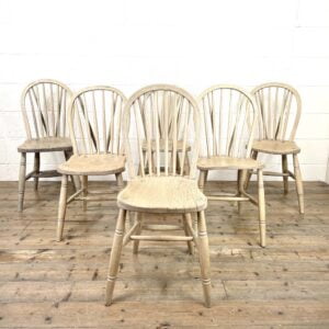 Matched Set of Six Rustic Farmhouse Kitchen Chairs