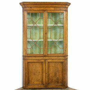 Antique Georgian Oak Corner Cupboard with Glazed Top