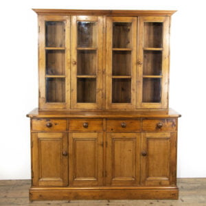 Large Vintage Pine Cupboard with Glazed Top