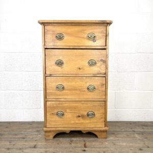 Narrow Rustic Pine Chest of Drawers