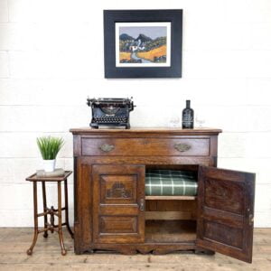 Antique Oak Side Cupboard with Drawer