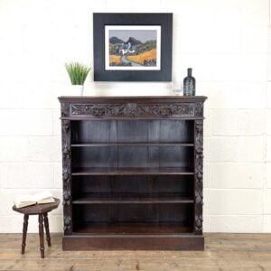 Victorian Carved Oak Green Man Bookcase