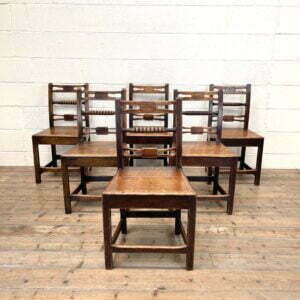 Set of Six Georgian Oak Country Chairs