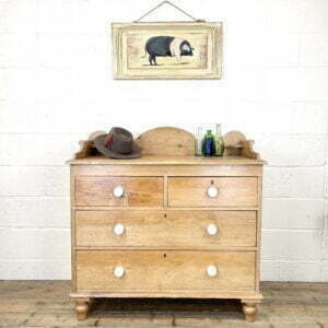 Antique Pine Chest of Drawers with Gallery Back