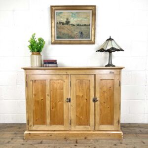 Narrow Antique Pine Sideboard Cupboard
