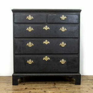 Antique Black Painted Pine Chest of Drawers