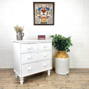 White Painted Vintage Chest of Drawers