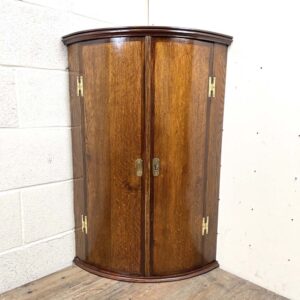 Georgian Oak Bow front Corner Cupboard