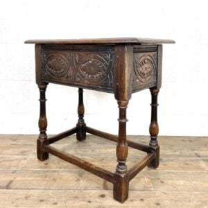 Antique Joined Oak Side Table with Storage