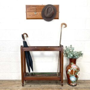 Antique Mahogany Three Section Stick Stand