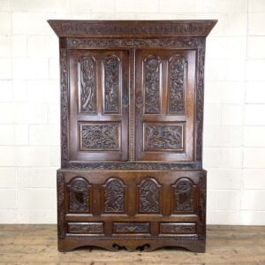 Antique Carved Oak Hanging Cupboard