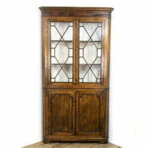 Antique 19th Century Glazed Oak Corner Cupboard